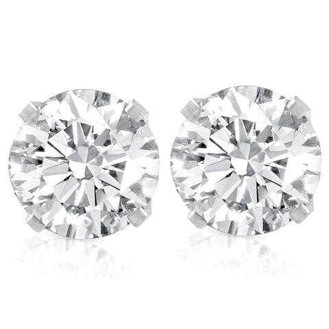 Certified 1.22Ct Natural Diamond Studs 14k White Gold (EF/SI2-I1)