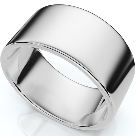 10mm Flat High Polished Wedding Band 950 Platinum