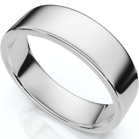 6mm Flat High Polished Wedding Band 950 Platinum