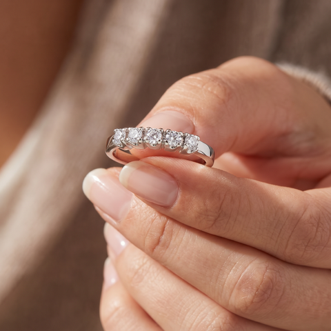 1/2ct Round Diamond Wedding Anniversary White Gold Ring