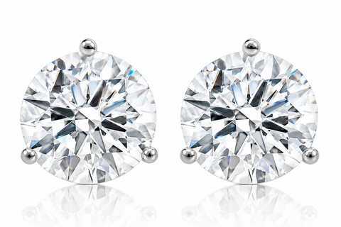 3.20 Ct TW 14k White Gold Lab Grown Round-Cut Diamond Martini Studs