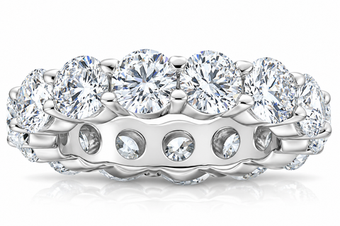 6 Ct Diamond Eternity Wedding Ring 14k White Gold EX3 Lab Grown