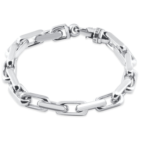 Men's Heavy Square and Round Link 14k Gold (66gram) or Platinum (107gram) 8mm Bracelet 8.5"