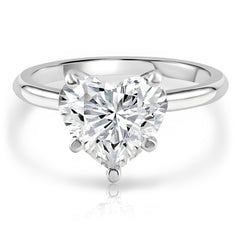 3Ct White Gold Certified Lab Grown Heart Cut Diamond Engagement Ring (G/VS2)