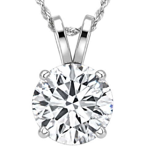 Certified 3.00Ct Diamond Pendant 14k White Gold Lab Grown Necklace (G-H,VS2-SI1)