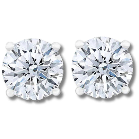 Certified 3 1/4Ct TW Diamond Studs 14k Gold Screw Backs Lab Grown (GH,VS2-SI1)