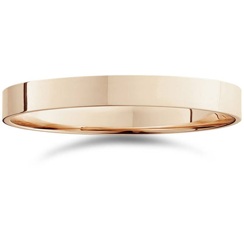 3mm Flat High Polished Wedding Band 14K Rose Gold