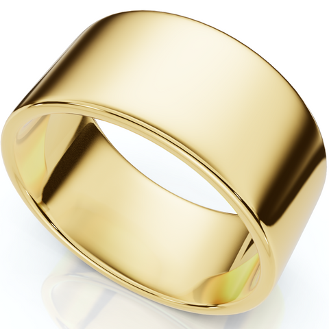 10mm Flat High Polished Wedding Band 10K Yellow Gold