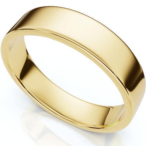 5mm Flat High Polished Wedding Band 14K Rose Gold