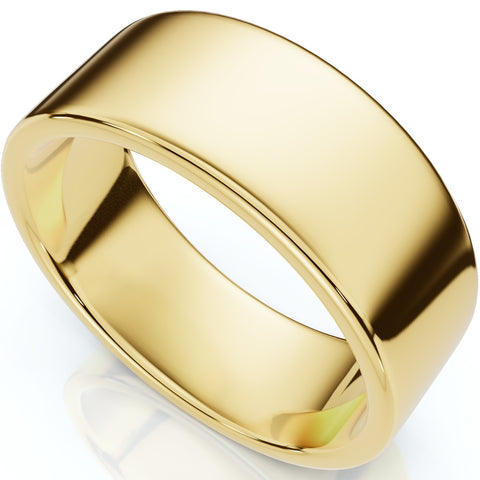 High Polished Flat 7MM Wedding Band Ring 10K Yellow Gold