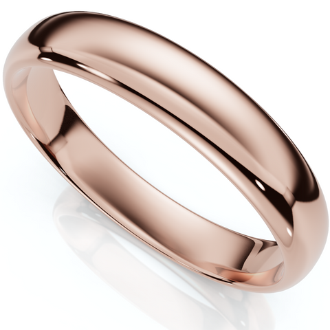 4mm Plain High Polish Wedding Band Ring 14K Yellow Gold