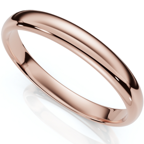 3mm Dome High Polished Wedding Band 10k Rose Gold