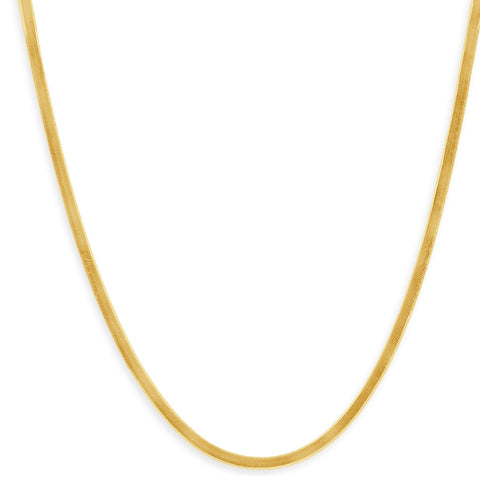 14k Yellow Gold 4.8MM Herringbone Necklace Women's 18" Chain