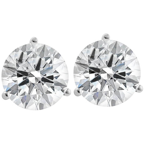 Certified 8 Ct tw 14k White Gold Lab Grown Round-Cut Diamond Martini Studs
