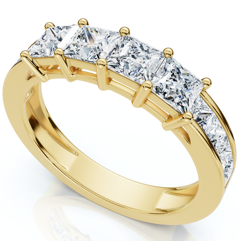 1 1/4ct Princess Cut Diamond Ring 14K Yellow Gold