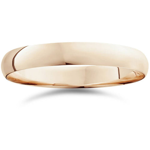 4mm Dome High Polished Wedding Band 14K Rose Gold