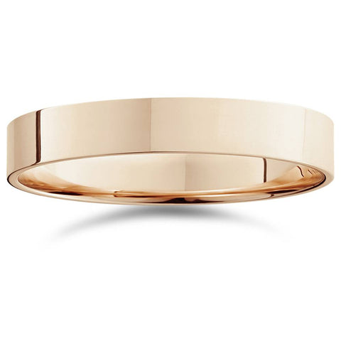 4mm Flat High Polished Wedding Band 14K Rose Gold
