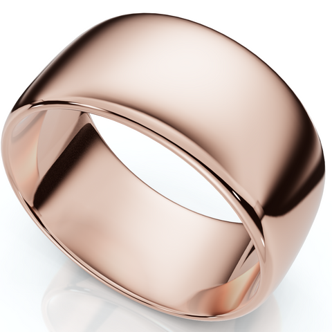 10mm Dome High Polished Wedding Band 14K Rose Gold