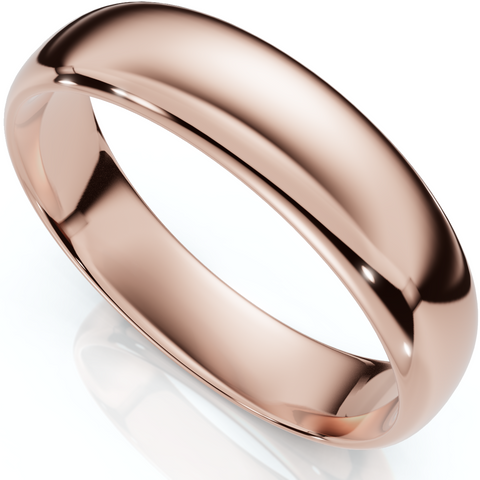 5mm Dome High Polished Wedding Band 10k Rose Gold