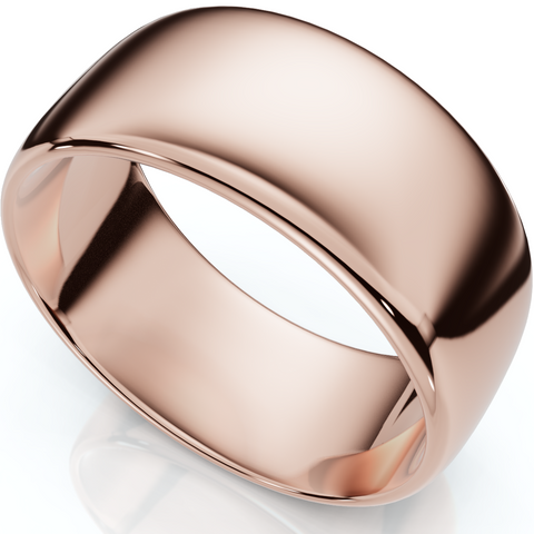 9mm Dome High Polished Wedding Band 10k Rose Gold