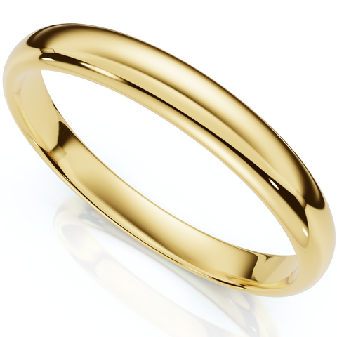 3mm Dome High Polished Wedding Band 10K Yellow Gold