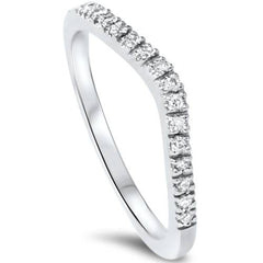 1/8ct Curved Diamond Wedding Ring 950 Platinum Lab Grown