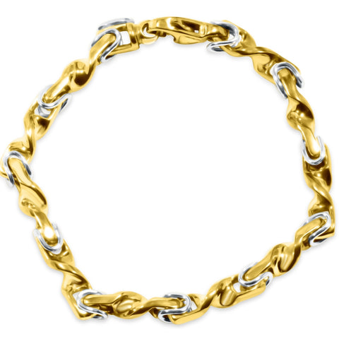 Men's Byzantine Twisted Link 14k Gold (38gram) or Platinum (61gram) 6mm Bracelet 8.5"