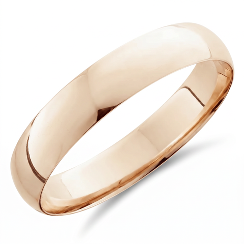 5mm Dome High Polished Wedding Band 14K Rose Gold
