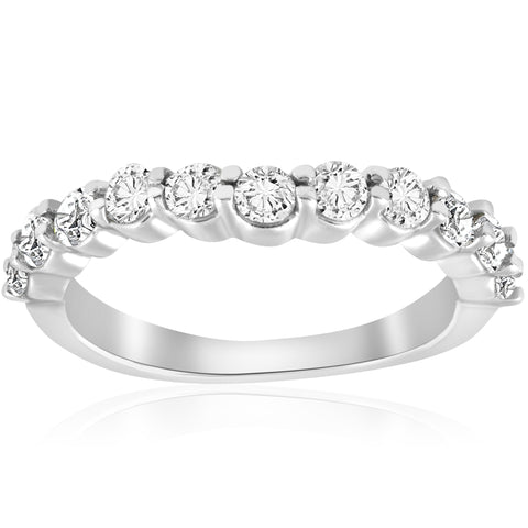 5/8ct Diamond Engagement Guard Wedding Notched Ring Enhancer Band 14k White Gold