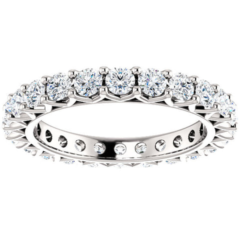 2 Ct Diamond Eternity Ring 14k White Gold Womens Stackable Wedding Band