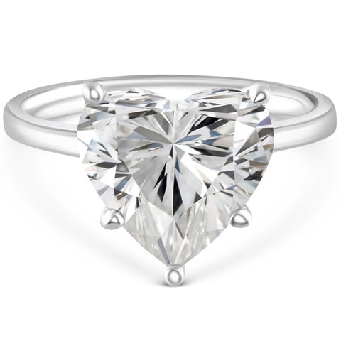 Certified H/VS2 5Ct Heart Shape Solitaire Diamond Engagement Ring 14k White Gold
