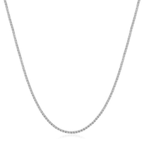 5Ct EF/VS 18" Diamond Tennis Necklace 14k White Gold Lab Grown