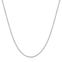5Ct EF/VS 18" Diamond Tennis Necklace 14k White Gold Lab Grown