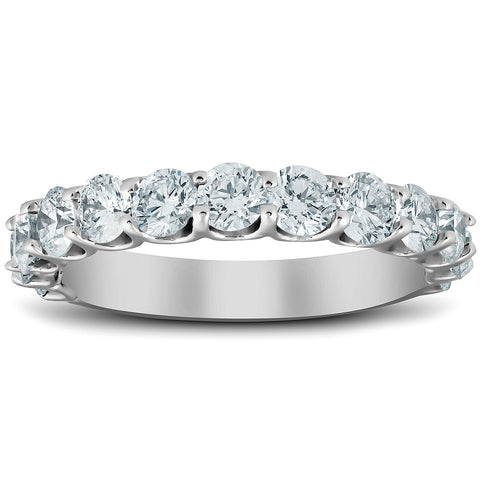 1 3/8 Ct Diamond Wedding Ring U Prong Stackable Anniversary Band 14k White Gold