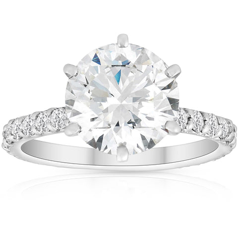 3 3/4 Ct Diamond Engagement Ring 14k White Gold Enhanced