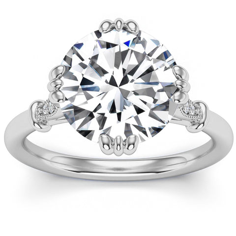 Certified 6.10Ct Round Diamond Platinum Engagement Ring Lab Grown (H-I, SI)