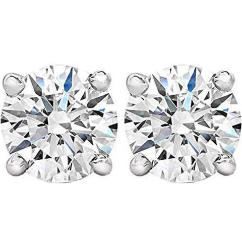 1 - 3 Ct T.W. Lab Grown Round Diamond Studs in 14k White, Yellow, or Rose Gold