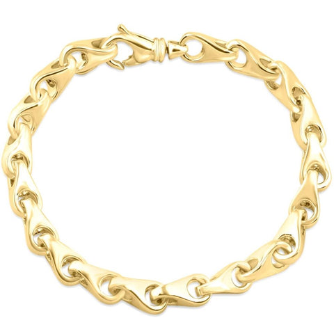 Men's Solid 14k Gold (38gram) or Platinum (62gram) 6.5mm Link Bracelet 8"