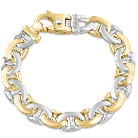 Men's Marine 14k Gold (75gram) or Platinum (121gram) 12mm Link Bracelet 8.5"