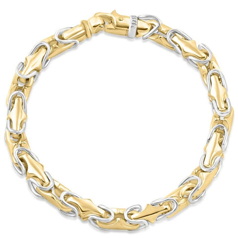 Men's link 14k Gold (52gram) or Platinum (85gram) 6.5mm Byzantine Bracelet 8.5"