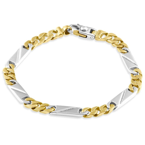 Men's Figaro link 14k Gold (22gram) or Platinum (36gram) 6mm Bracelet 8.5"