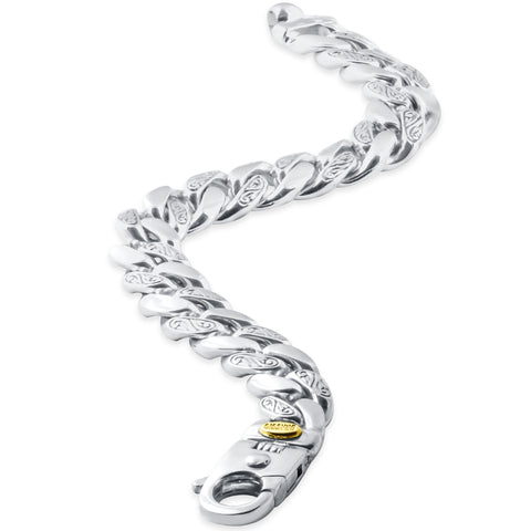 Men's Designed Link 14k Gold (87gram) or Platinum (163gram) 12mm Bracelet 8.75"