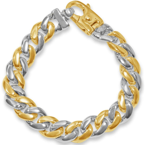 Men's Link 14k Gold (101gram) or Platinum (163gram) 13mm Bracelet 9"