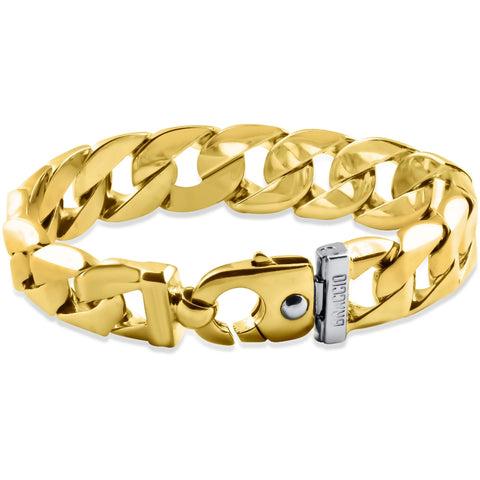 Men's Link 14k Gold (202gram) or Platinum (325gram) 18.5mm Bracelet 10"