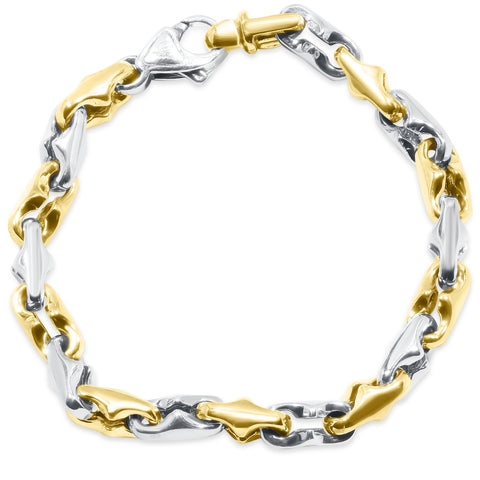Men's Link 14K Gold (40gram) or Platinum (65gram) 6.5mm Bracelet 8"