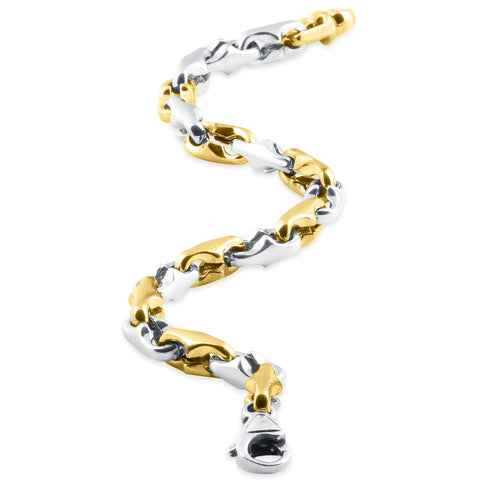 Men's Link 14K Gold (40gram) or Platinum (65gram) 6.5mm Bracelet 8"