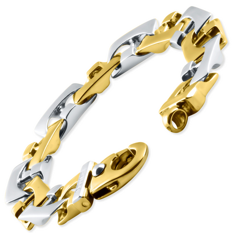 Men's Link 14k Gold (130gram) or Platinum (210gram) 14mm Bracelet 9"