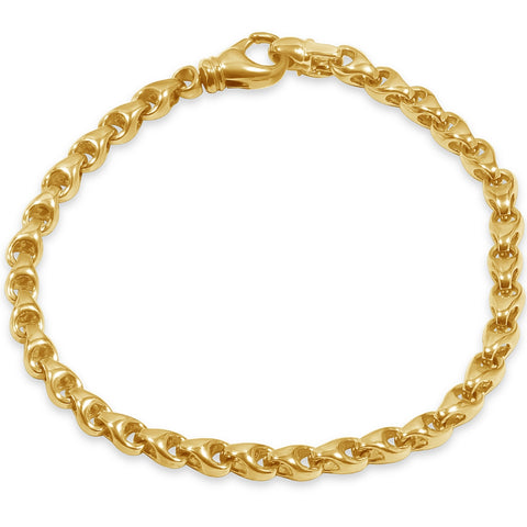 Men's Link 14k Gold (20gram) or Platinum (32gram) 5mm Bracelet 8"