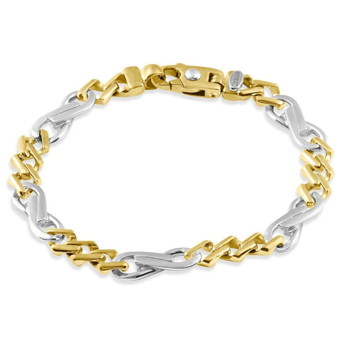 Men's Figaro Link 14k Gold (40gram) or Platinum (65gram) 9.5mm Bracelet 8.25"
