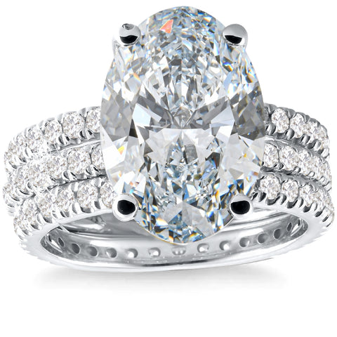 VS 5.50Ct Oval Diamond Engagement Eternity Wedding Ring Set White Gold Lab Grown